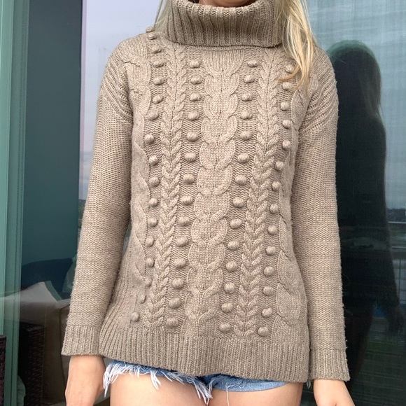 Wallace wool pompom cableknit turtleneck sweater - Picture 4 of 5